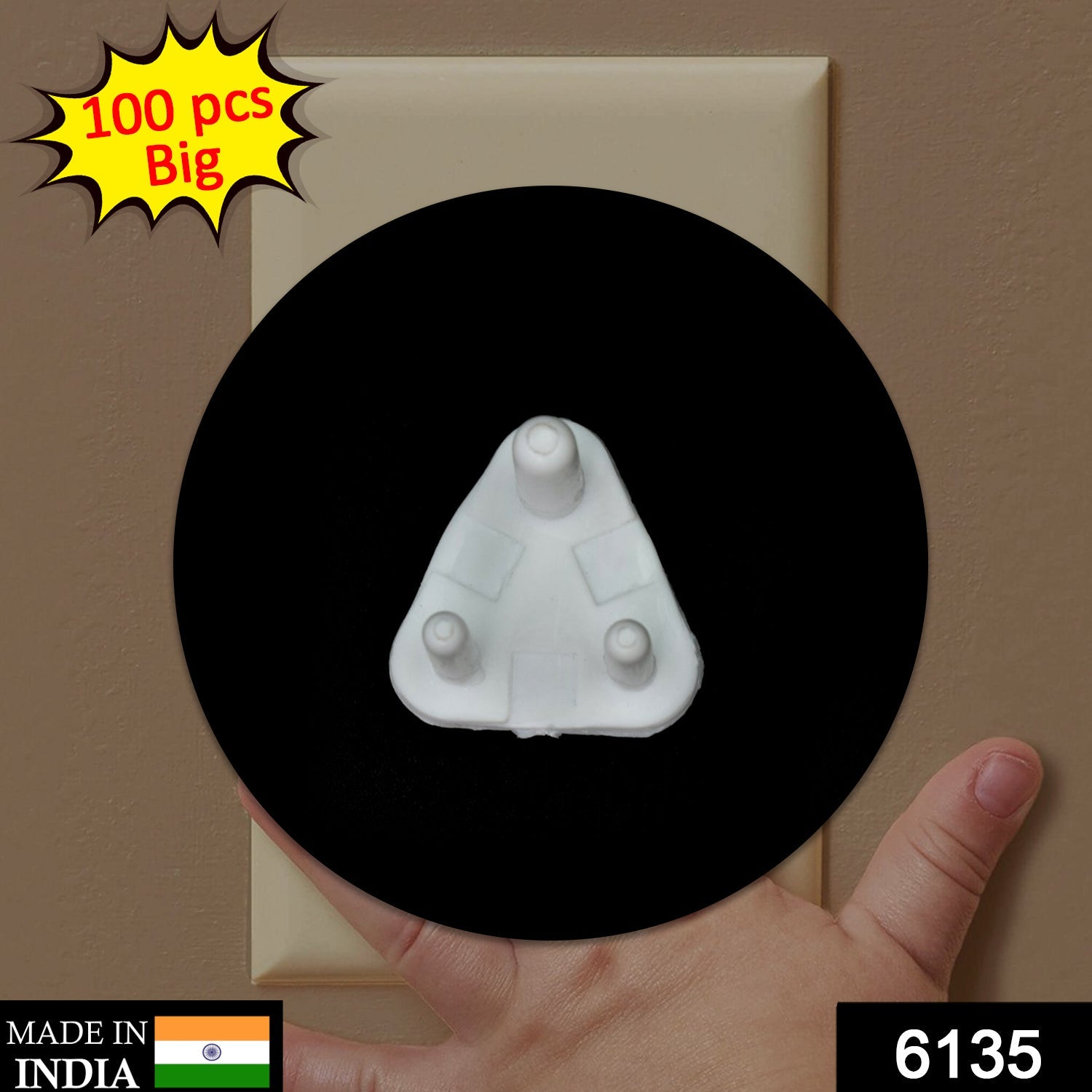 6135 Baby Safety Big Electrical Socket Cover Outlet Plug Protector (Pack Of 100pc) 6135 Baby Safety Big Electrical Socket Cover Outlet Plug Protector (Pack Of 100pc)